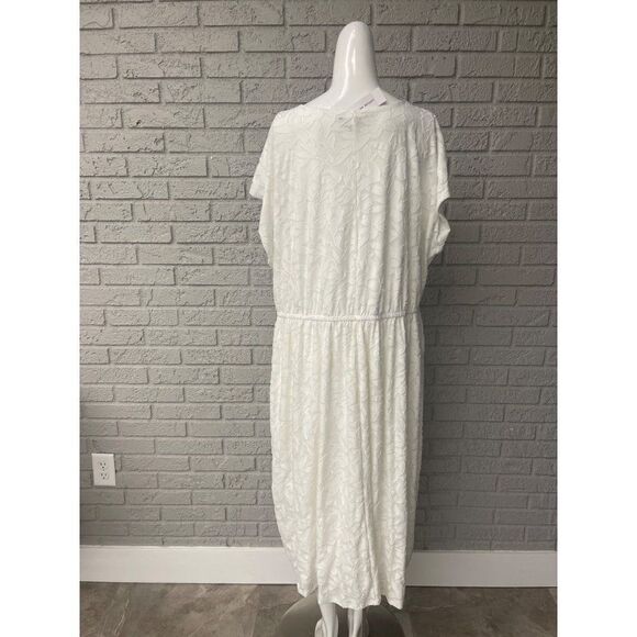 Lane Bryant White Textured Sleeveless Dress with Pockets Size 18/20 NWT - Picture 3 of 12